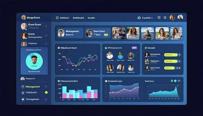 Illustration of a digital event management dashboard Illustration of a digital event management dashboard