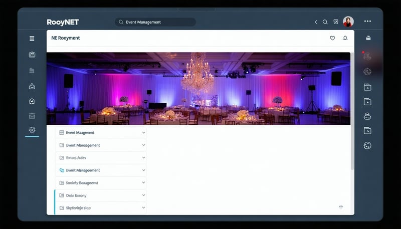 RooyNET event management platform interface RooyNET event management platform interface
